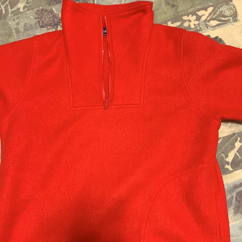 Red fuzzy jacket